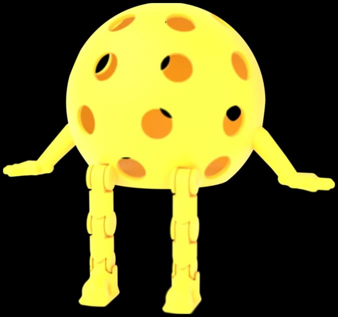 BIG Pickleball Buddy in yellow sitting on a shelf
