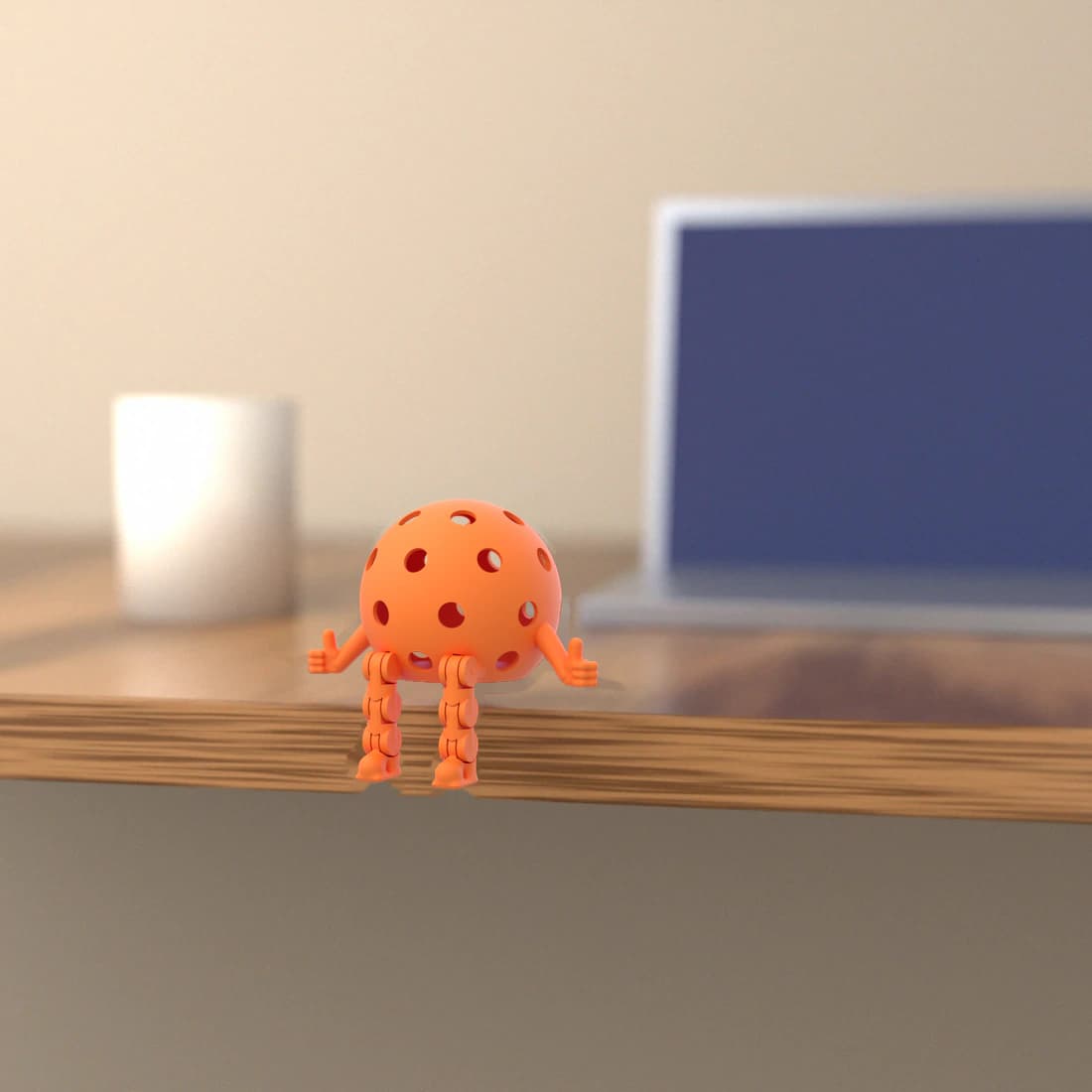 Pickleball Dinky sitting on the edge of a desk